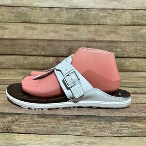 Merrell White Leather Around Town Post Print Sandals